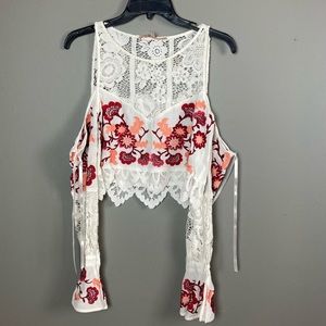 For Love and Lemons top Cecelia Crop Extra Small embroidered lace